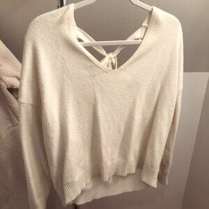 White Tie Back Sweater